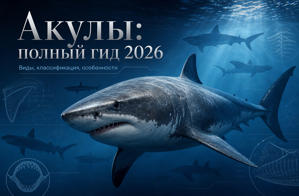 Акулы хрящевые рыбы: полный гид по видам 2026