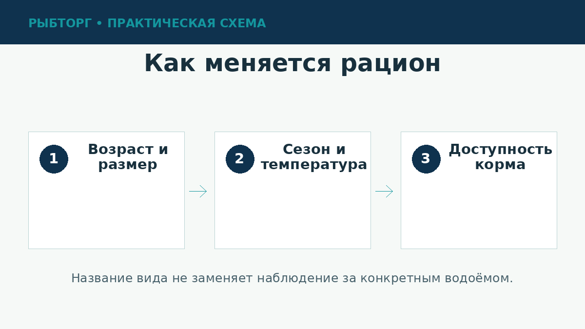 Факторы изменения рациона рыбы