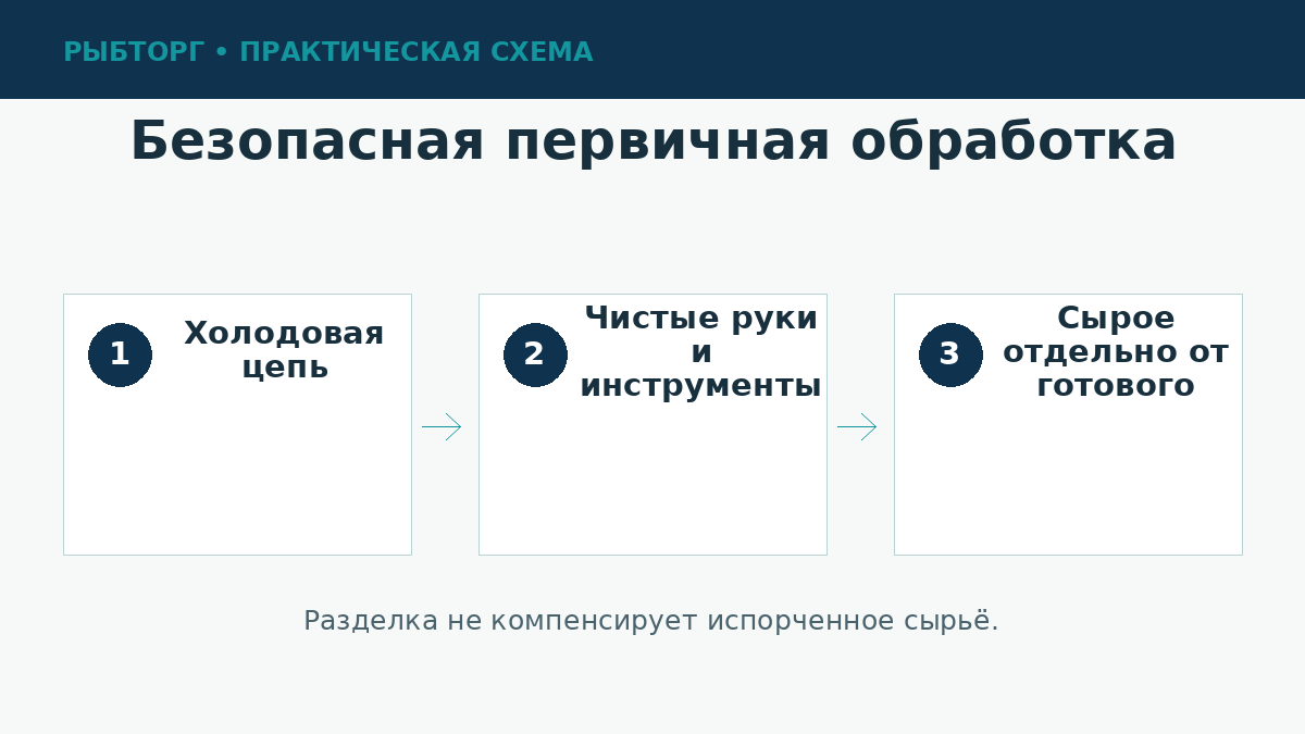 Этапы безопасной обработки рыбы